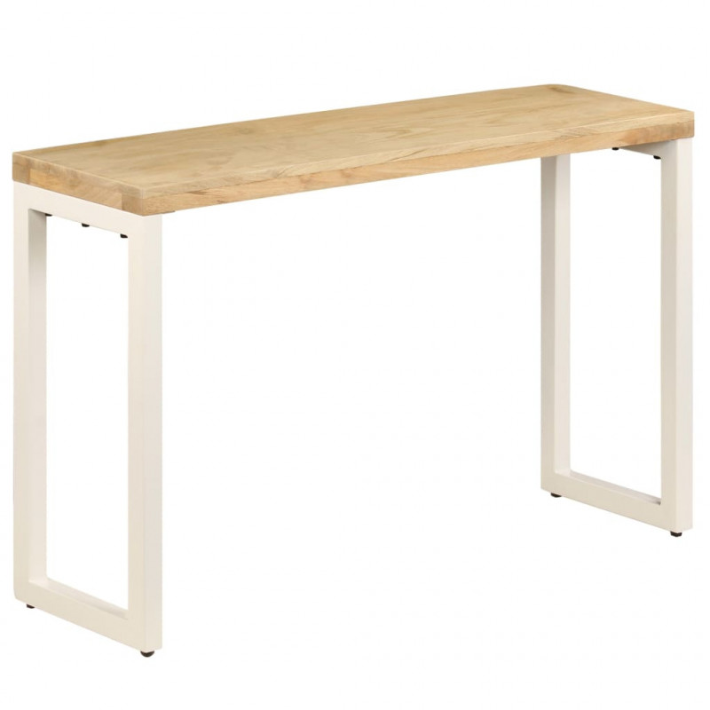 Stolik typu konsola, 120x35x76 cm, lite drewno mango i stali