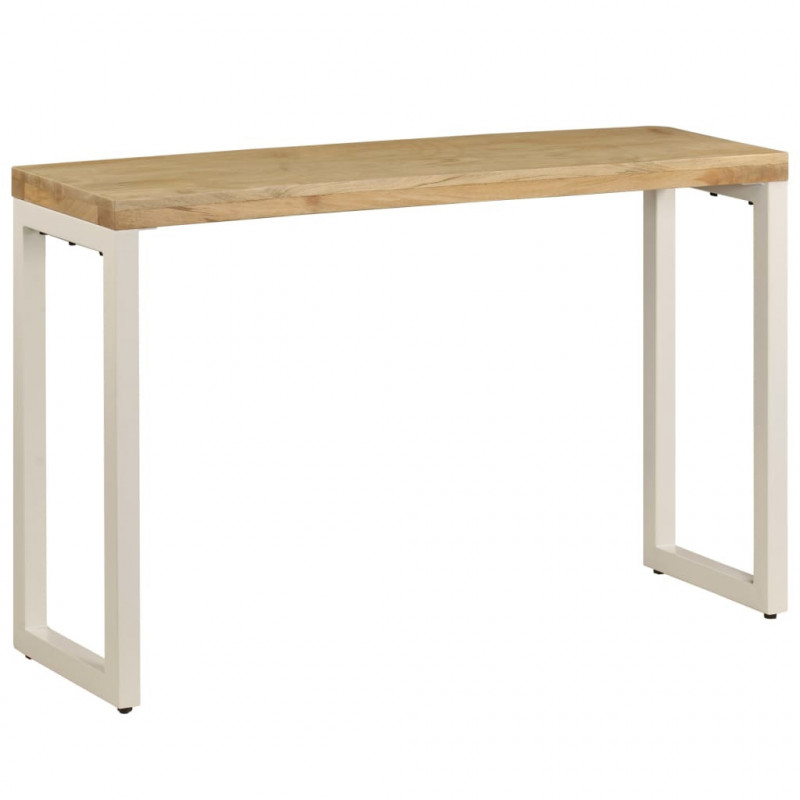 Stolik typu konsola, 120x35x76 cm, lite drewno mango i stali