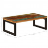 Stolik kawowy, 100x50x35 cm, lite drewno z odzysku i stal
