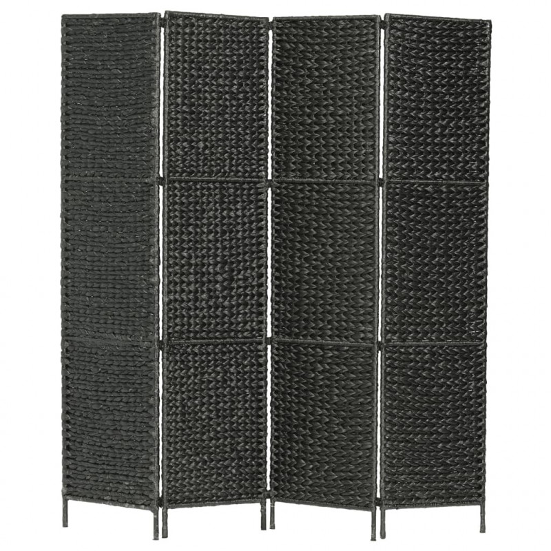4-panelowy parawan pokojowy, czarny, 154x160 cm, hiacynt wodny