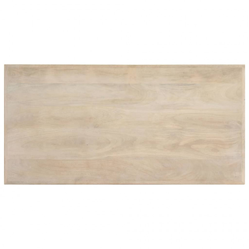 Stół jadalniany, biały, 120 x 60 x 75 cm, lite drewno mango