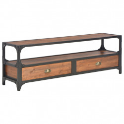 Szafka pod TV z 2 szufladami, 120x30x40 cm, lite drewno sosnowe
