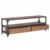 Szafka pod TV z 2 szufladami, 120x30x40 cm, lite drewno sosnowe