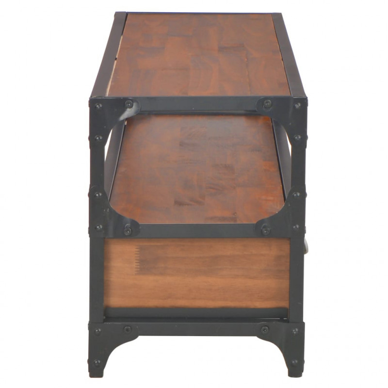 Szafka pod TV z 2 szufladami, 120x30x40 cm, lite drewno sosnowe
