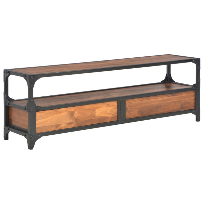 Szafka pod TV z 2 szufladami, 120x30x40 cm, lite drewno sosnowe