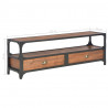 Szafka pod TV z 2 szufladami, 120x30x40 cm, lite drewno sosnowe