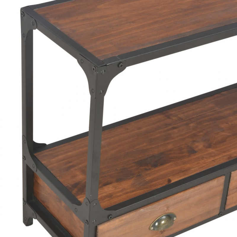 Szafka pod TV z 3 szufladami, 120x30x60 cm, lite drewno sosnowe
