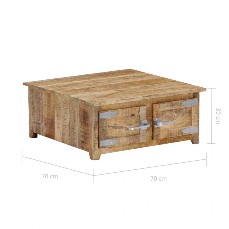 Stolik kawowy, 70 x 70 x 30 cm, lite drewno mango