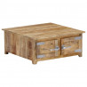 Stolik kawowy, 70 x 70 x 30 cm, lite drewno mango