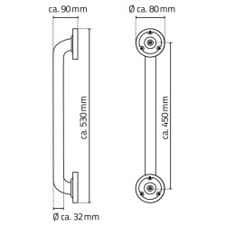 RIDDER Uchwyt łazienkowy, 45 cm, czarny, aluminiowy