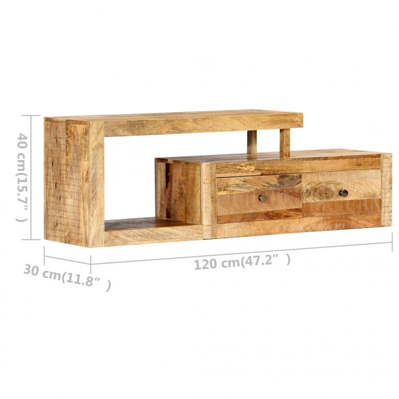 Szafka pod TV, 120 x 30 x 40 cm, lite drewno mango