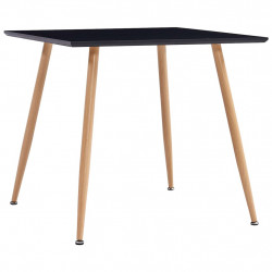 Stół do jadalni, czarno-dębowy, 80,5 x 80,5 x 73 cm, MDF
