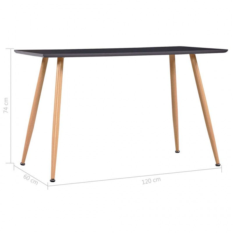 Stół do jadalni, kolor dębowy i szary, 120x60x74 cm, MDF