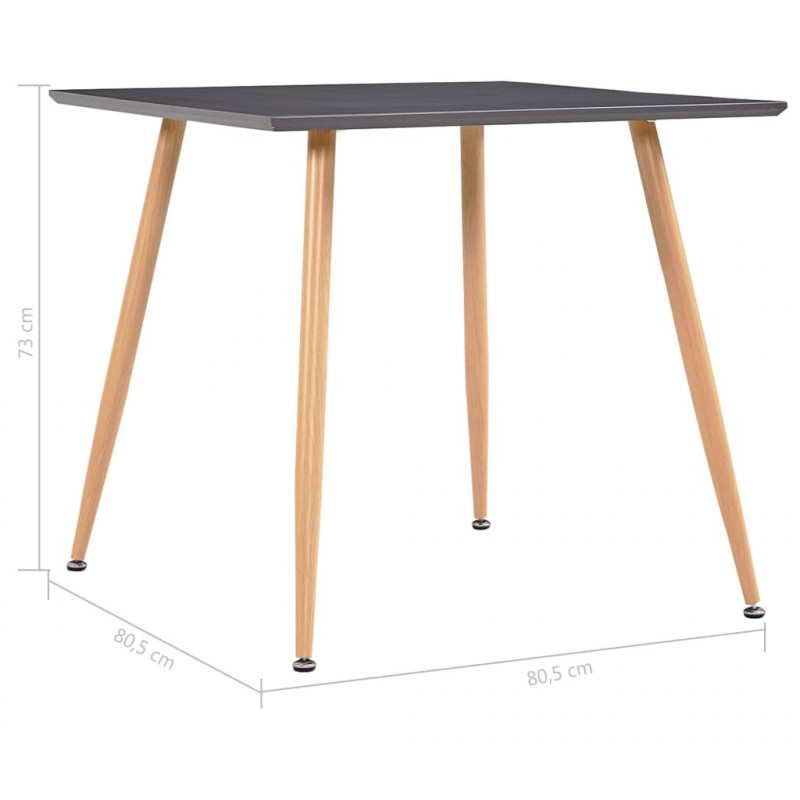 Stół do jadalni, szaro-dębowy, 80,5 x 80,5 x 73 cm, MDF