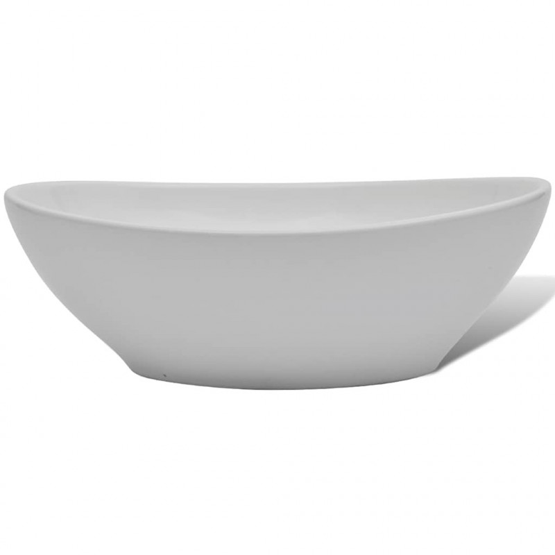 Umywalka ceramiczna, 40 x 33 cm, owalna, biała