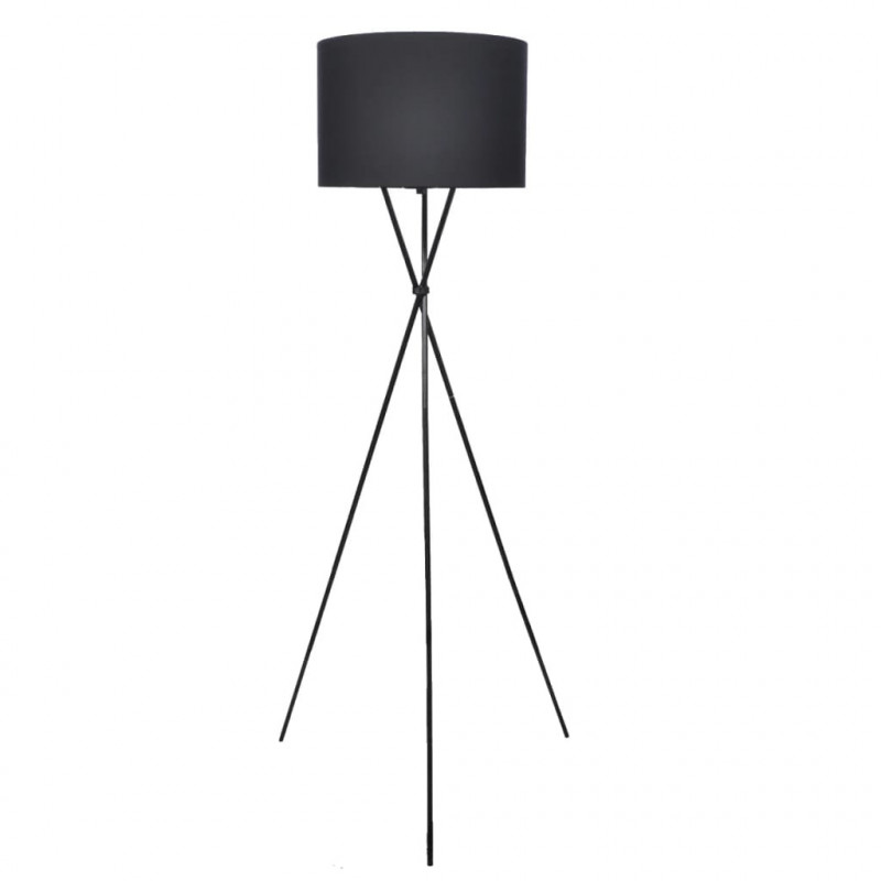 Lampa podłogowa na trójnogu, czarna, 139 cm