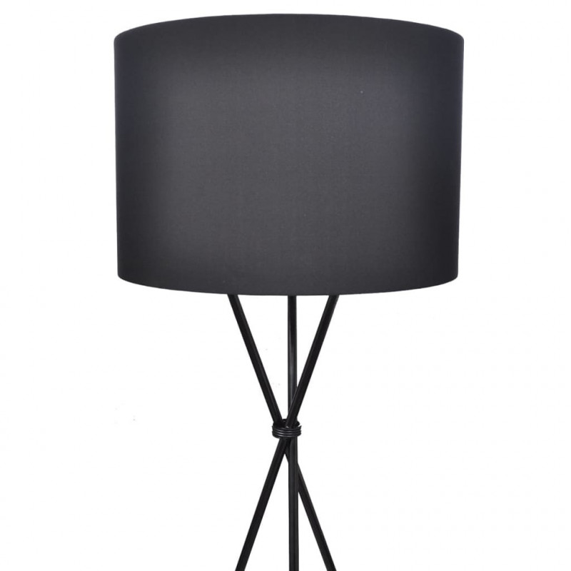 Lampa podłogowa na trójnogu, czarna, 139 cm