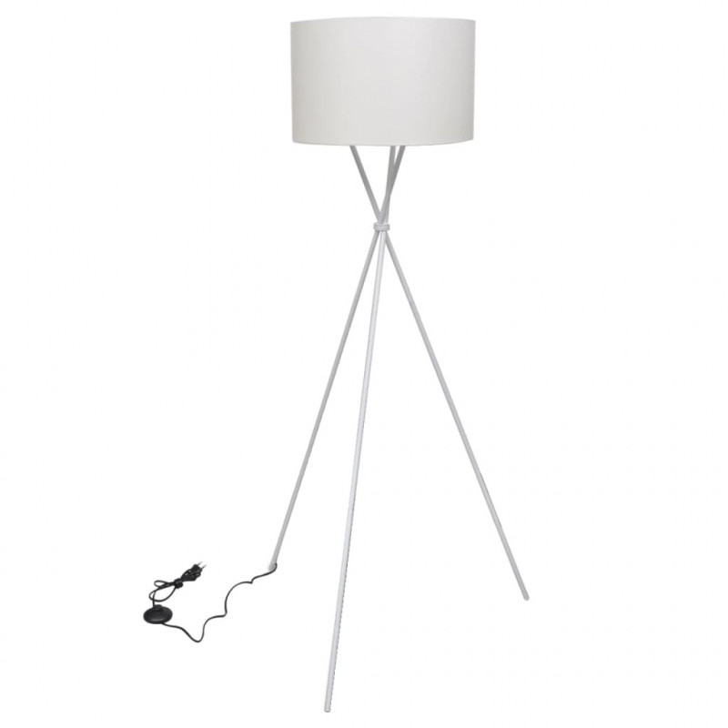 Lampa podłogowa na trójnogu, biała, 139 cm