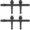 System do mocowania drzwi przesuwnych, 2 x 183 cm, stal, czarny