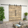 System do mocowania drzwi przesuwnych, 2 x 183 cm, stal, czarny