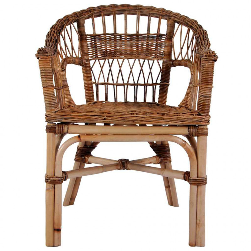 Krzesła ogrodowe, 2 szt., naturalny rattan, brązowe
