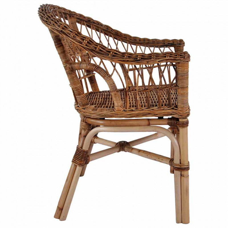Krzesła ogrodowe, 2 szt., naturalny rattan, brązowe
