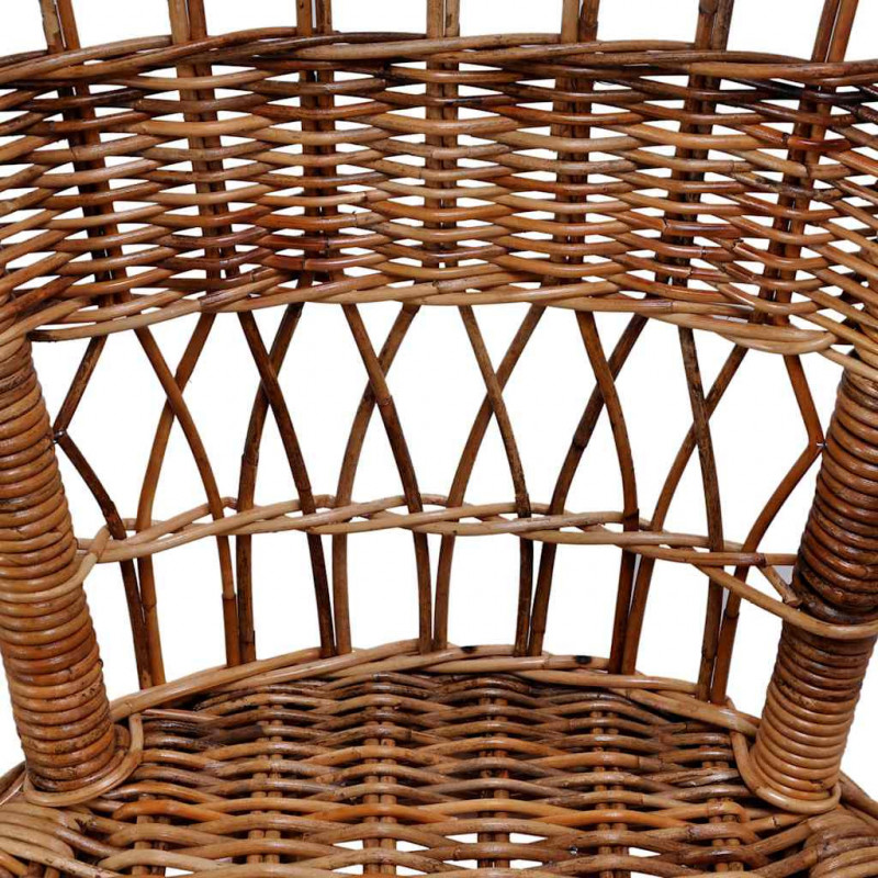 Krzesła ogrodowe, 2 szt., naturalny rattan, brązowe