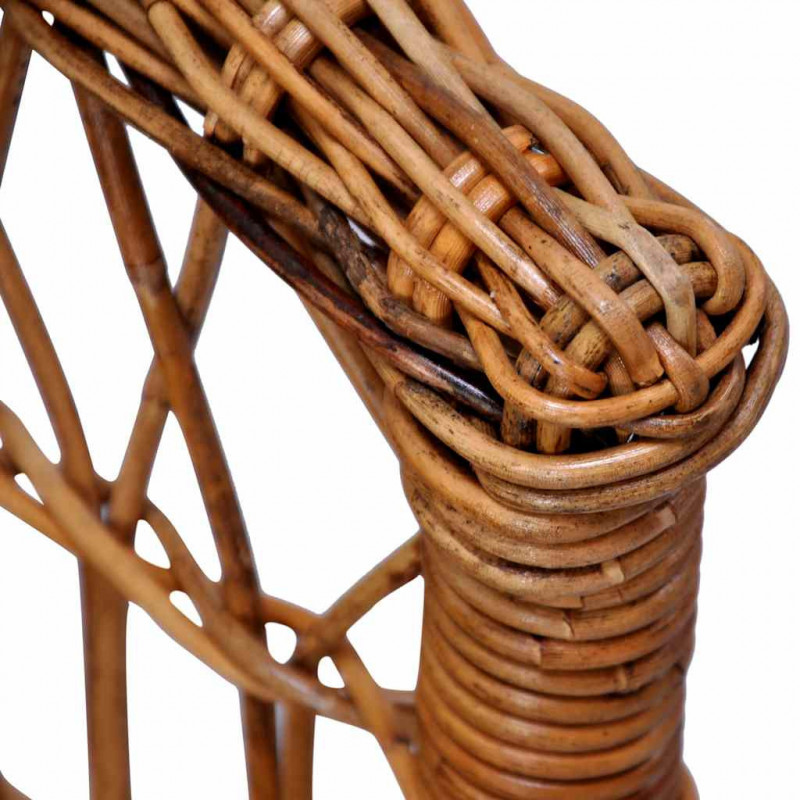 Krzesła ogrodowe, 2 szt., naturalny rattan, brązowe