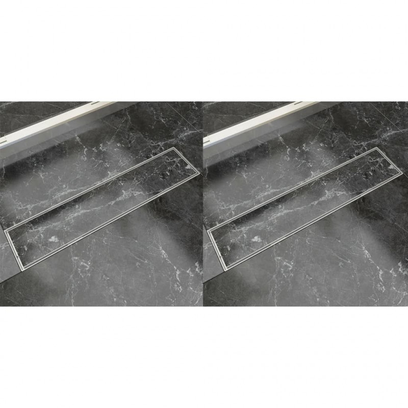 Odpływ prysznicowy liniowy, 2 szt., 530x140 mm, stal nierdzewna