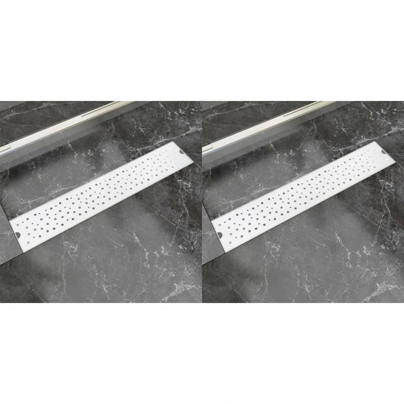 Odpływ prysznicowy liniowy, stal nierdzewna, 2 szt., 630x140 mm