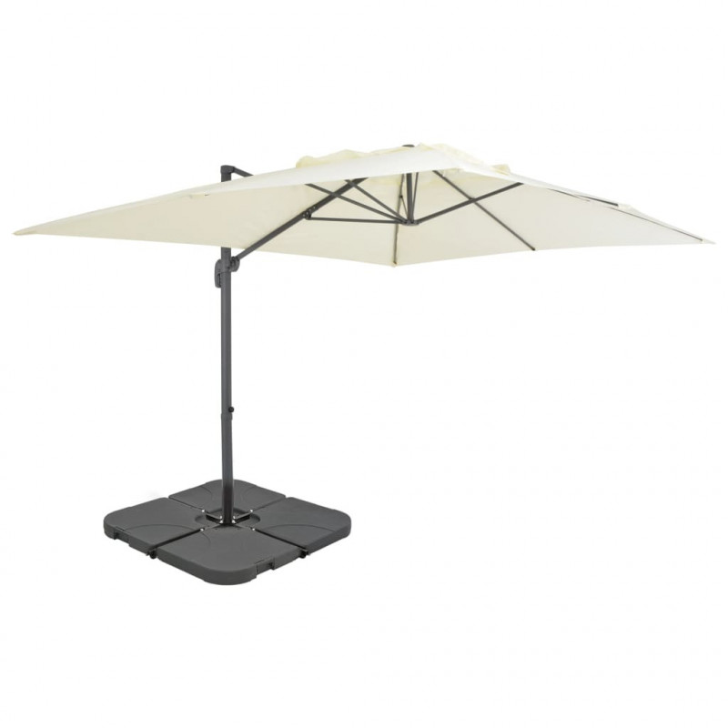 Parasol ogrodowy z przenośną podstawą, piaskowy