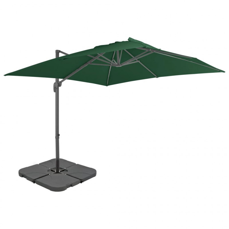 Parasol ogrodowy z przenośną podstawą, zielony