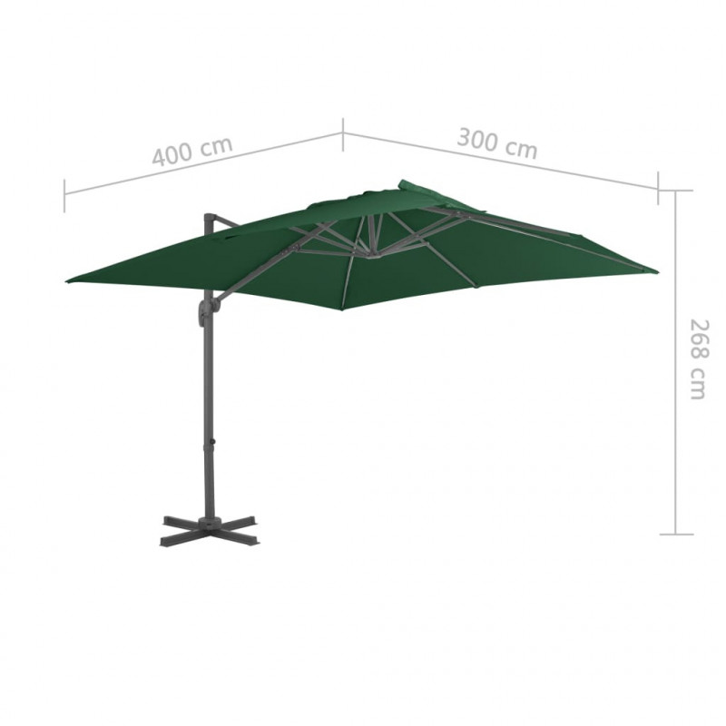 Parasol ogrodowy z przenośną podstawą, zielony