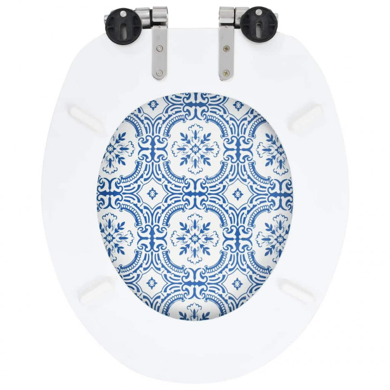 Deski klozetowe wolnoopadające, 2 szt., MDF, wzór porcelanowy