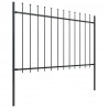 Ogrodzenie z prętów z grotami, stalowe, 3,4 x 1,2 m, czarne