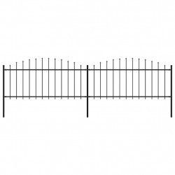 Panele ogrodzeniowe z grotami, stal, (0,5-0,75) x 3,4 m, czarne