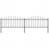 Panele ogrodzeniowe z grotami, stal, (0,5-0,75) x 3,4 m, czarne