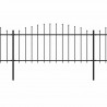 Panele ogrodzeniowe z grotami, stal, (0,5-0,75) x 3,4 m, czarne