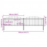 Panele ogrodzeniowe z grotami, stal, (0,5-0,75) x 3,4 m, czarne
