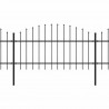 Panele ogrodzeniowe z grotami, stal, (1-1,25) x 13,6 m, czarne