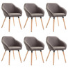 Krzesła stołowe, 6 szt., taupe, tapicerowane tkaniną