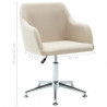 Obrotowe krzesła stołowe, 6 szt., kremowe, obite tkaniną
