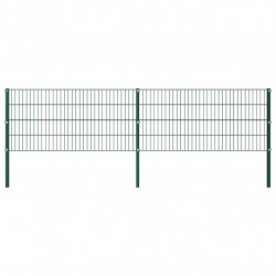 Panel ogrodzeniowy ze słupkami żelaznymi 349x80 cm zielony
