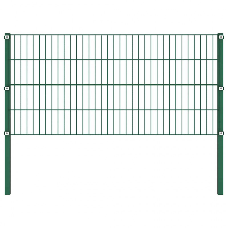 Panel ogrodzeniowy ze słupkami żelaznymi 867x80 cm zielony