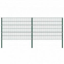 Panel ogrodzeniowy ze słupkami żelaznymi 349x120 cm zielony