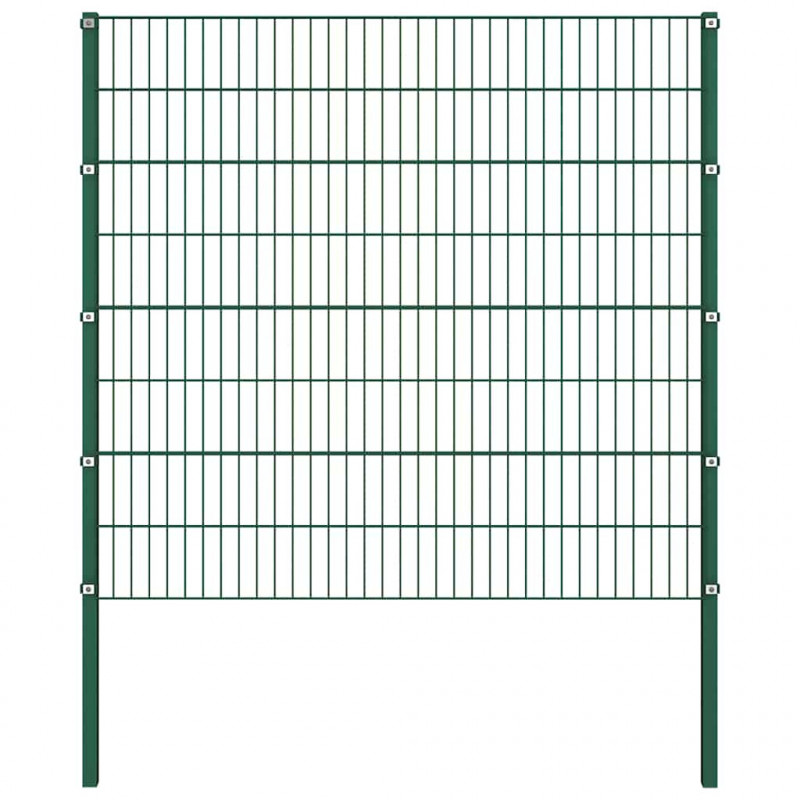 Panel ogrodzeniowy ze słupkami żelaznymi 349x160 cm zielony