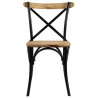 Krzesła do jadalni, krzyżowe, 6 szt., czarne, lite drewno mango