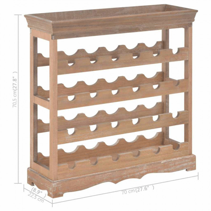 Szafka na wino, brązowa, 70x22,5x70,5 cm, MDF