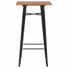 Stolik barowy, czarny, 60x60x108 cm, lite drewno sosnowe i stal