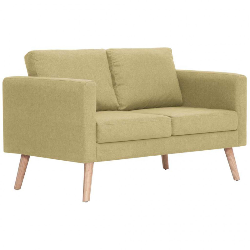 2-osobowa sofa tapicerowana tkaniną, zielona